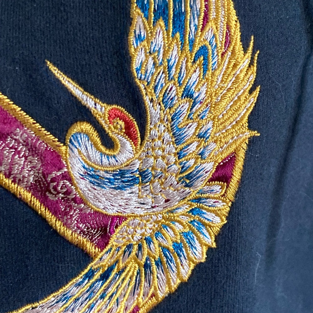 Lucky Brand Embroidered Black Zip-up Hoodie with Peace Symbol XS - Picture 4 of 8